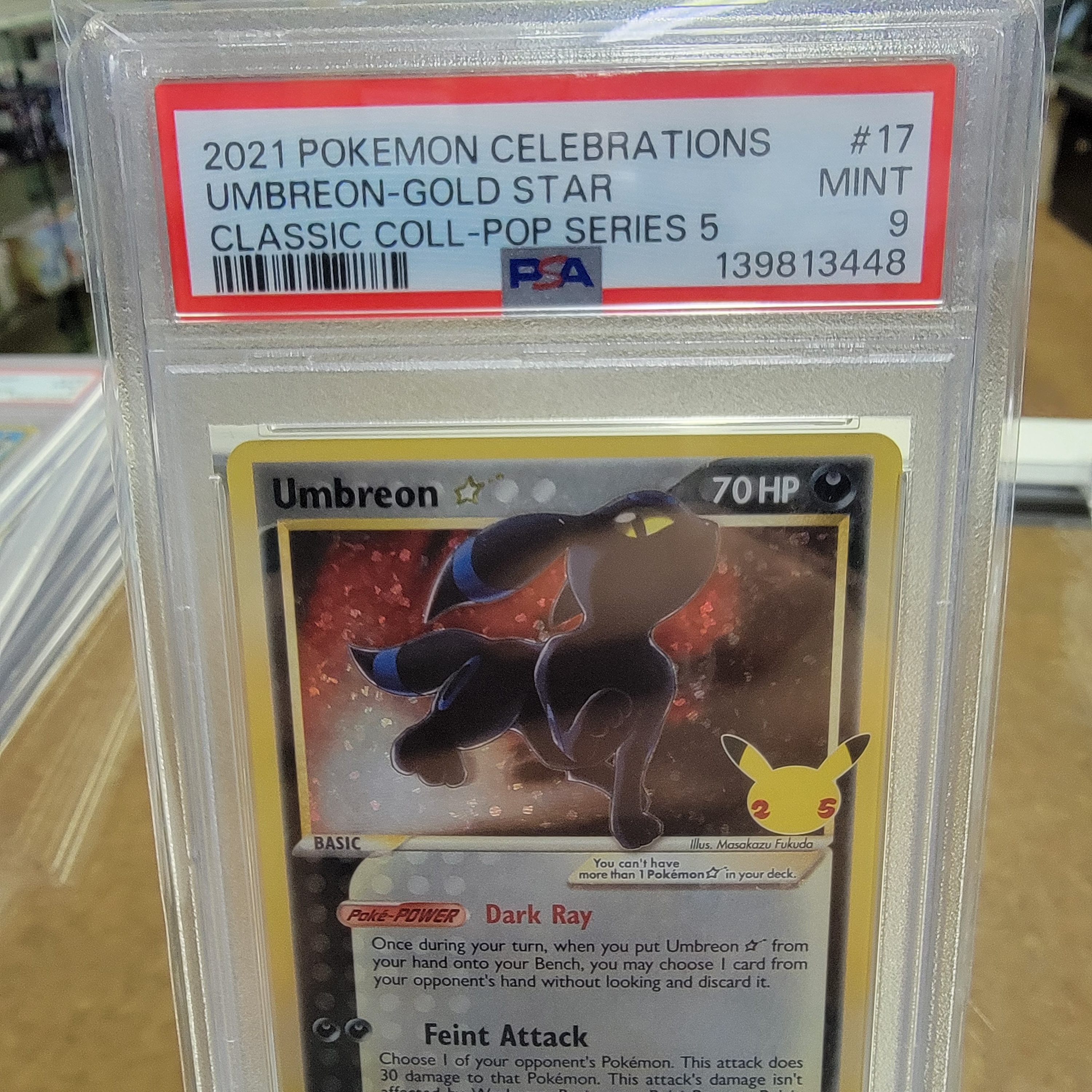 Psa 9 Umbreon Gold Star Celebrations Graded Card