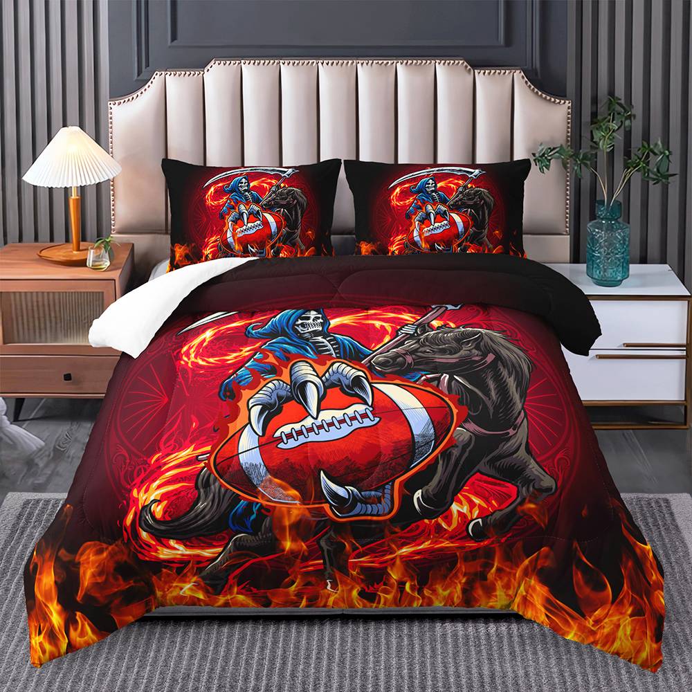 Apocalyptic Rider Flame Quilt Cover Set