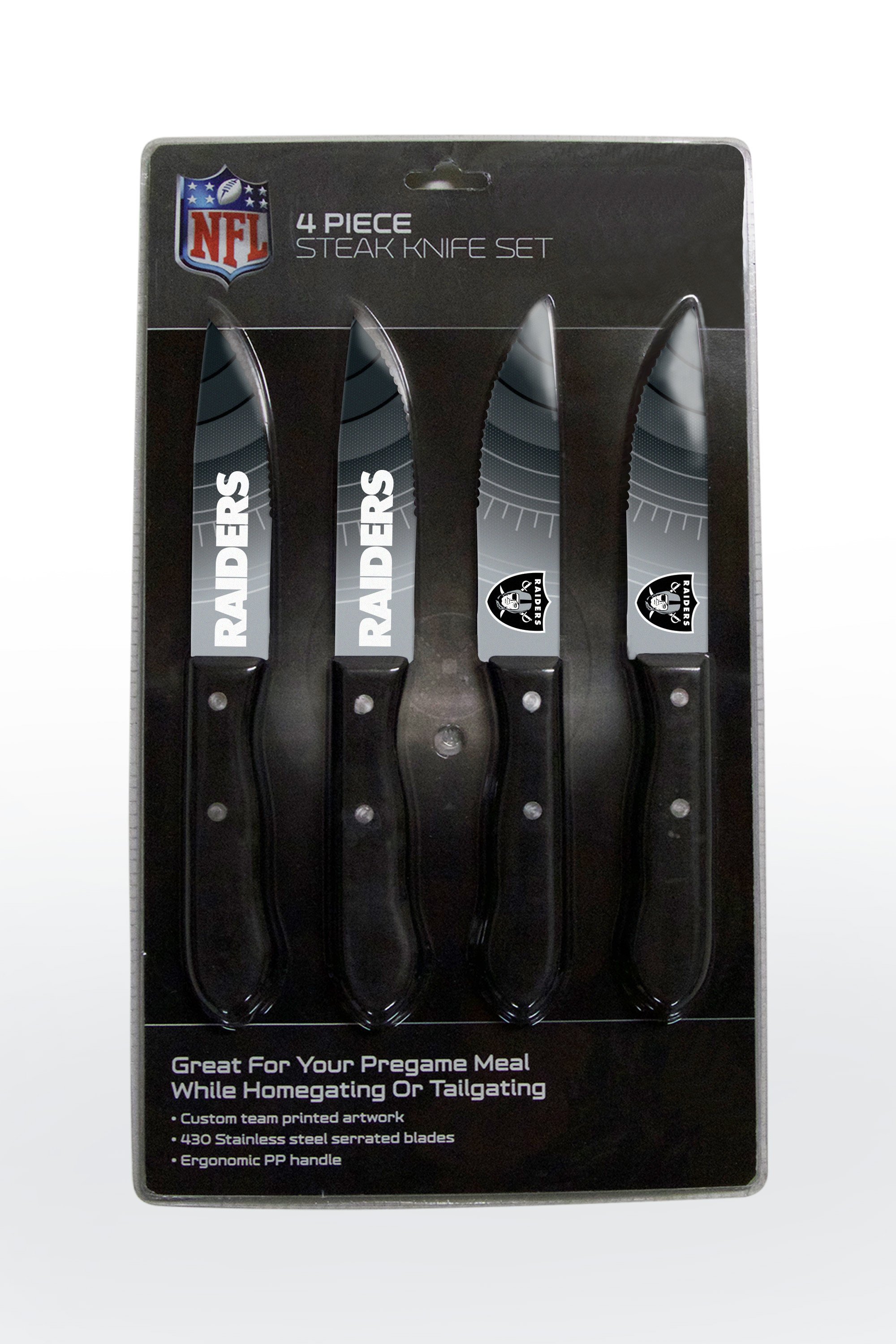 Las Vegas Raiders Steak Knife 4 Pack Set