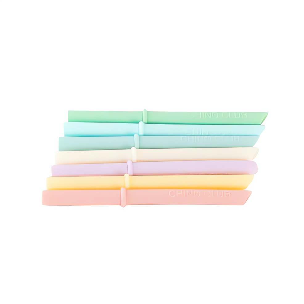 7 x Silicone Mixed Straws with Stoppers Bundle