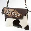 AD Leather Hide Hand Tooled Sling Purse