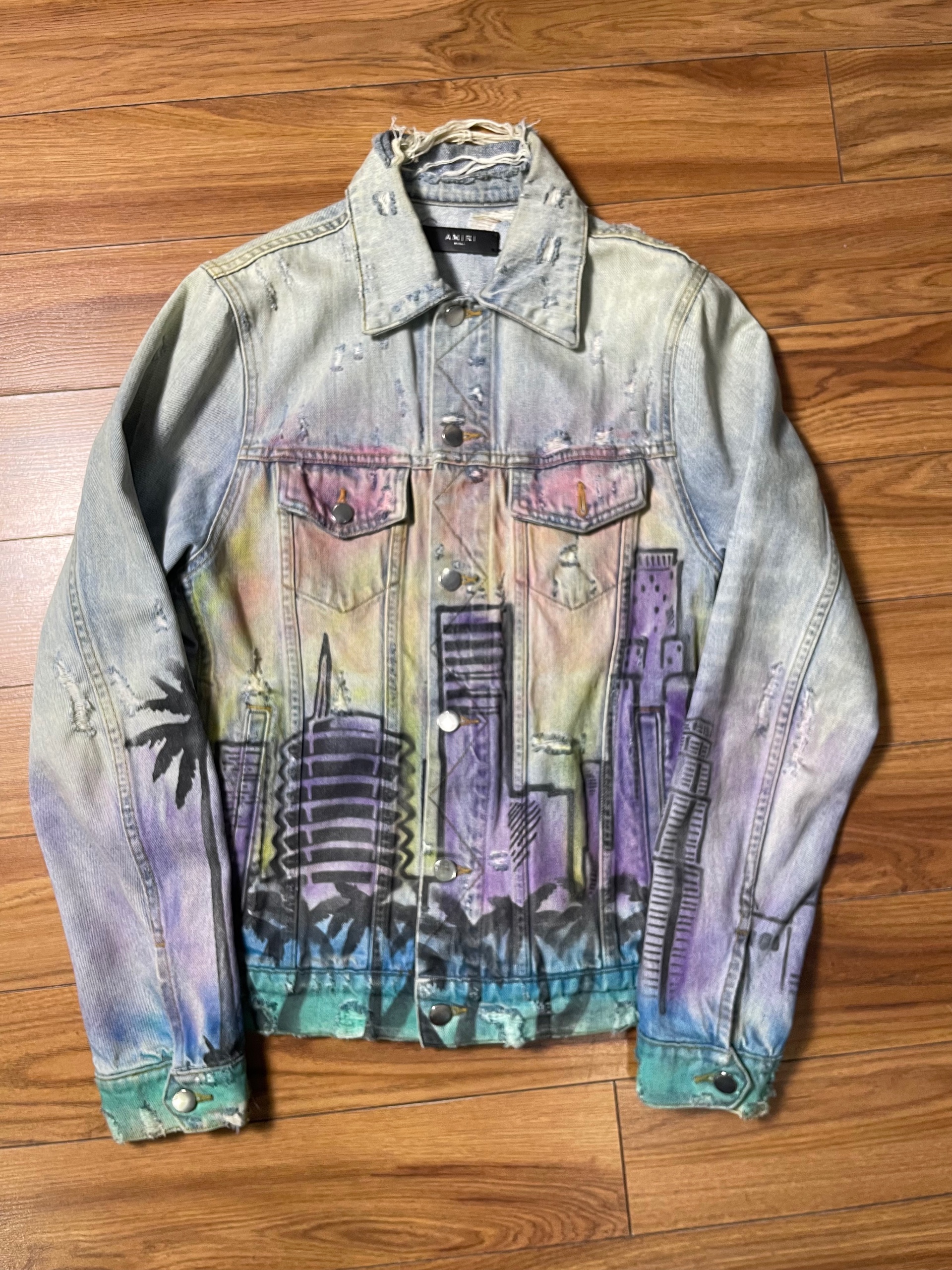Amiri Distressed 'Hollywood' Denim Jacket  ( USED )
