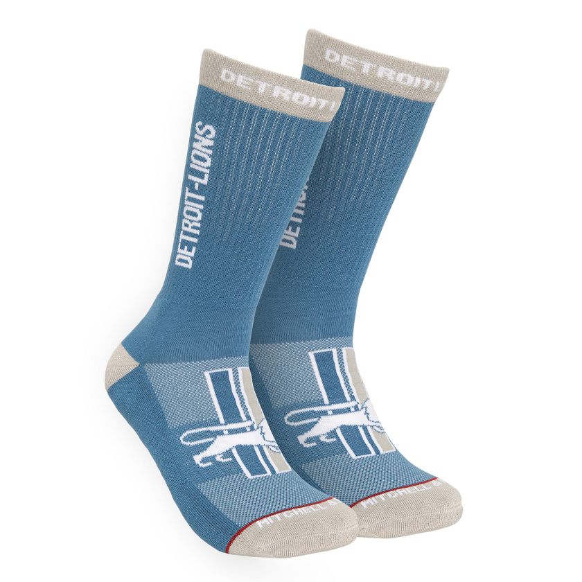 Detroit Lions Retro Mitchell and Ness Kickoff Crew Socks