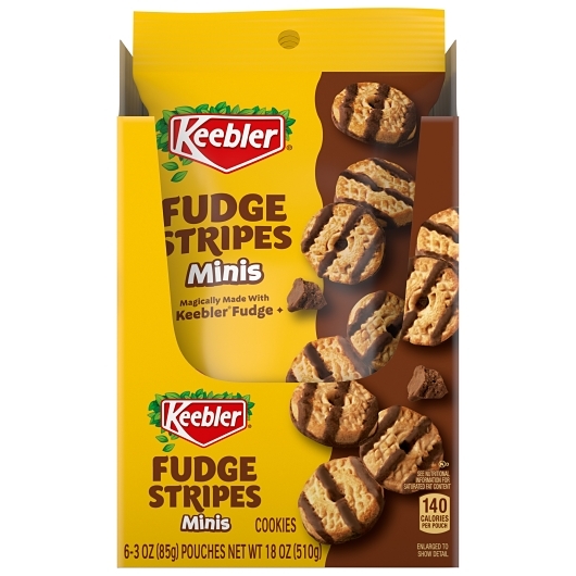 Keebler Fudge Stripe Mini Cookie Peg Bag 3 oz 6 ct