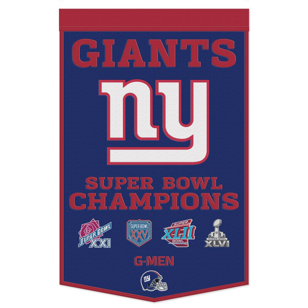 New York Giants Wool Dynasty Championship Banner 24x38"