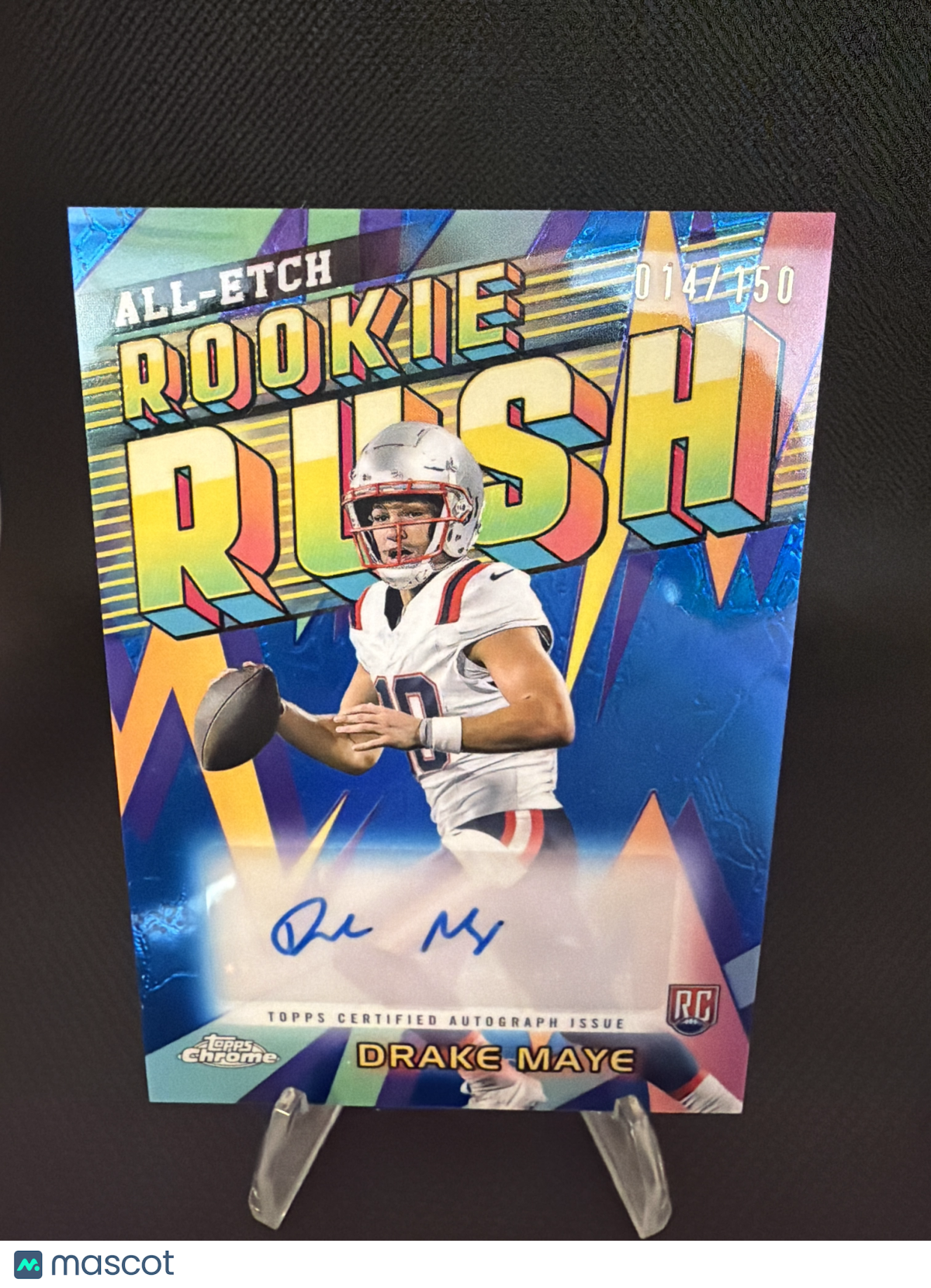 2024 Topps Chrome All-Etch Rookie Rush Drake Maye RC Gold Auto /150