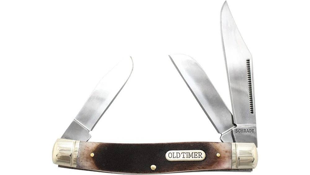 Old Timer Genuine Bone Senior Folding Pocket Knife #80TB