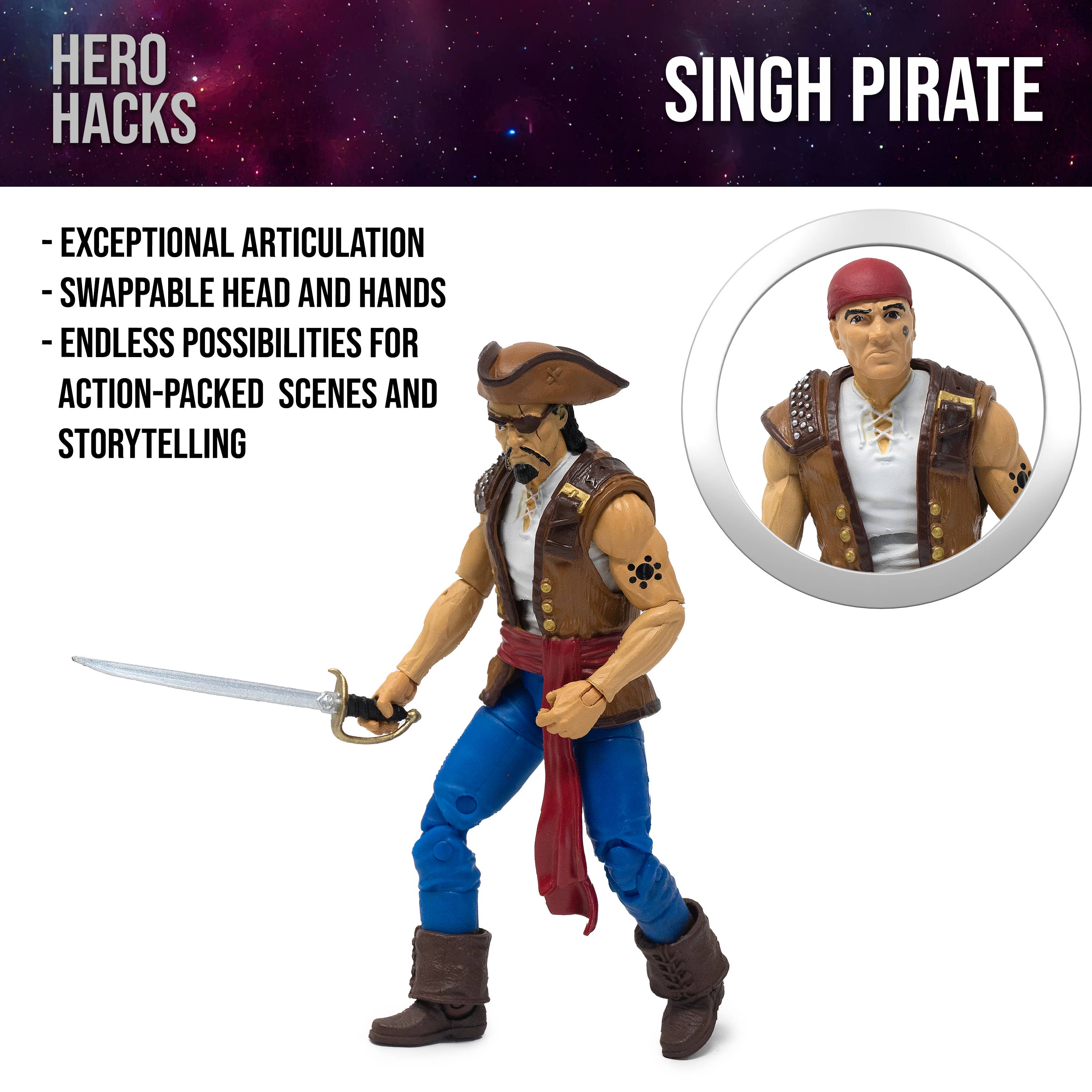 Boss Fight Studios - Hero H.A.C.K.S. 1/18 Scale Figure - Singh Pirate (The Singh Brotherhood)