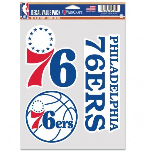 Philadelphia 76ers Multi Use 3 Pack Fan Decals