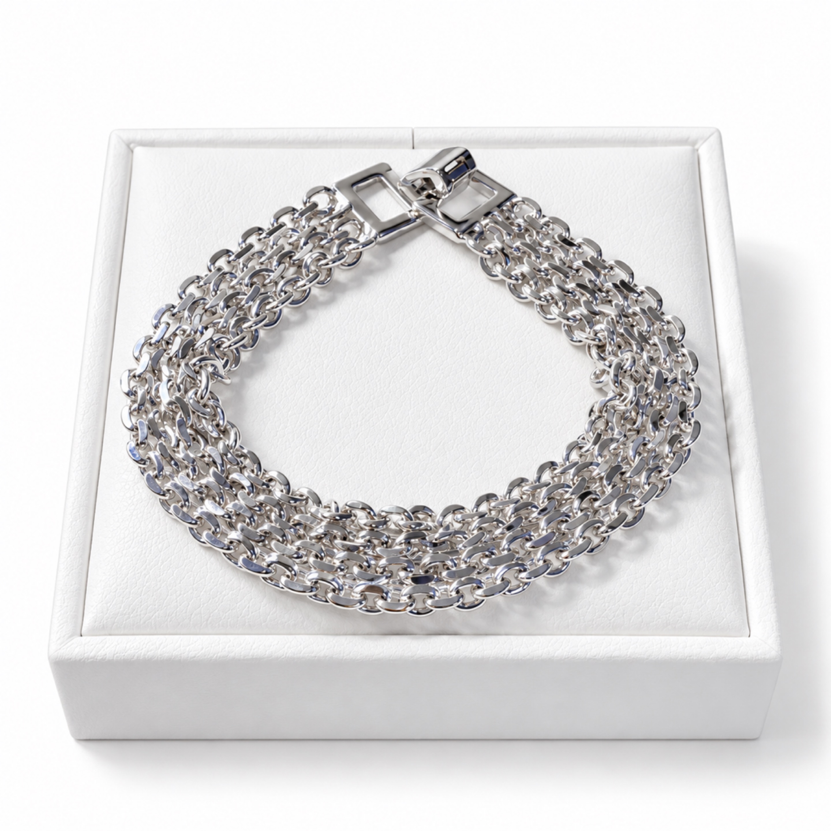 7.5” Braided Silver Bracelet