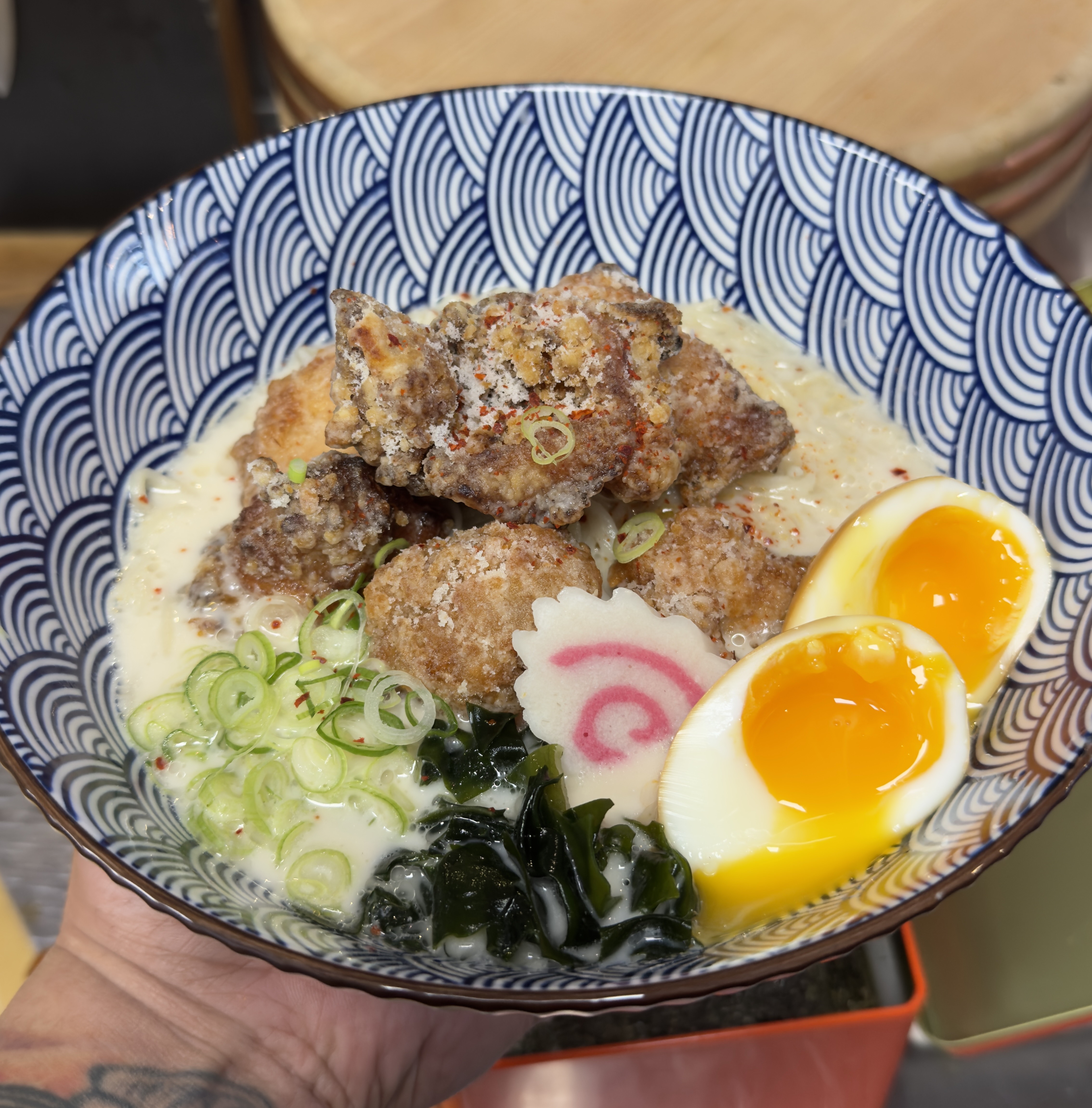 Click to view Chicken Karaage Ramen - Tonkotsu broth Chicken Karaage Ramen - Tonkotsu broth -