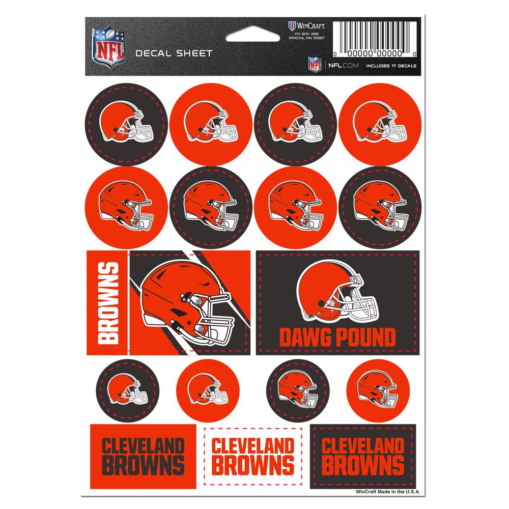 Cleveland Browns Vinyl Decal Sheet 5x7"