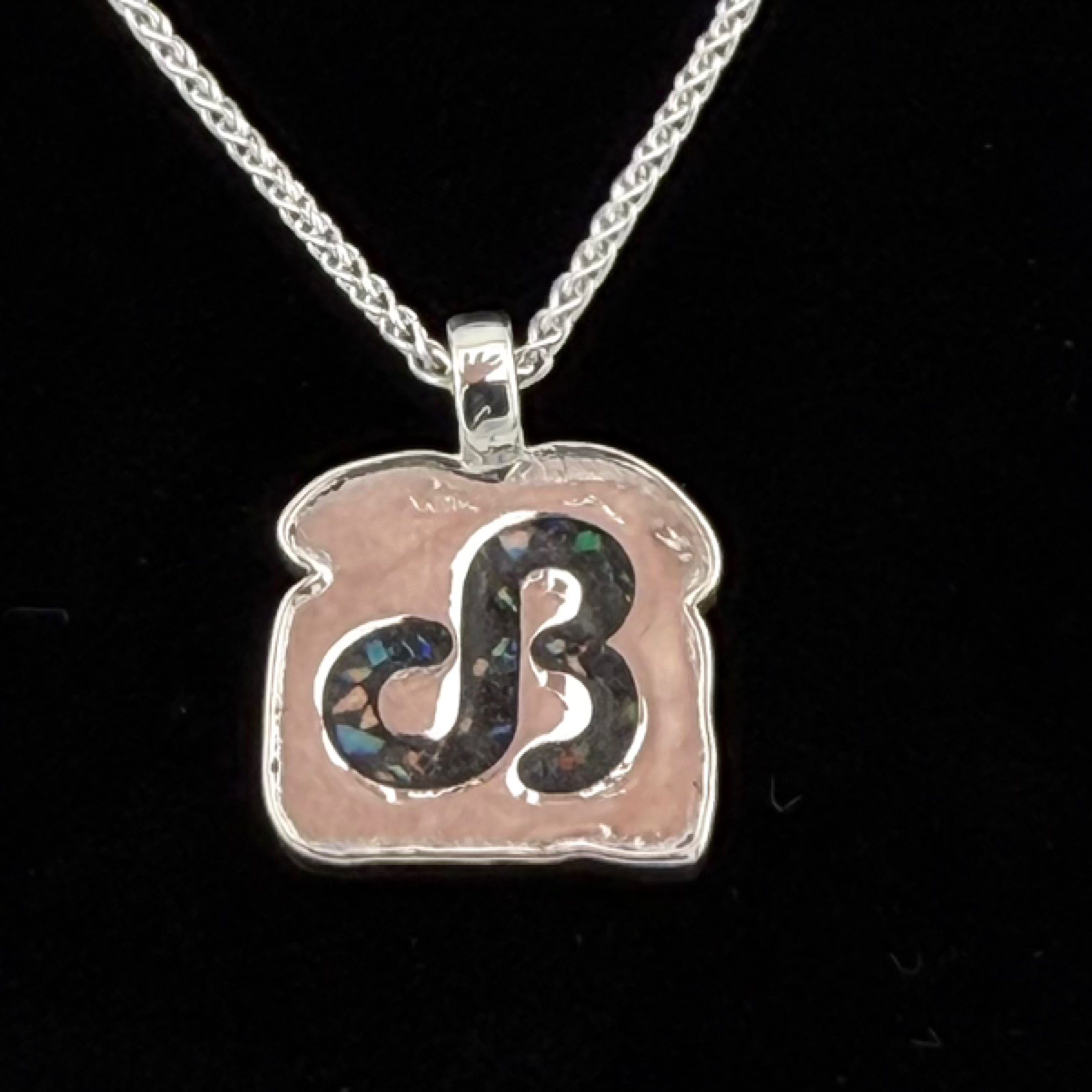 Daily Bread "dB" Pendant (Small) – Opal Inlay, Sterling Silver