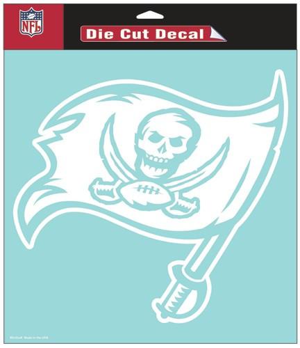 Tampa Bay Buccaneers White Perfect Cut Decal 8x8"