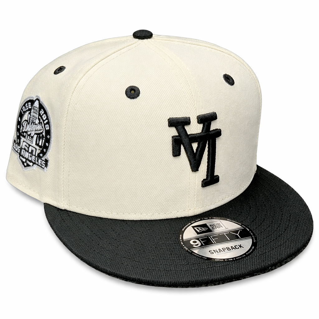 Los Angeles Dodgers Inverted Logo New Era 9FIFTY Cream/Black 60th Anniversary Snapback Hat