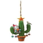 Santa on Saguaro Ornament