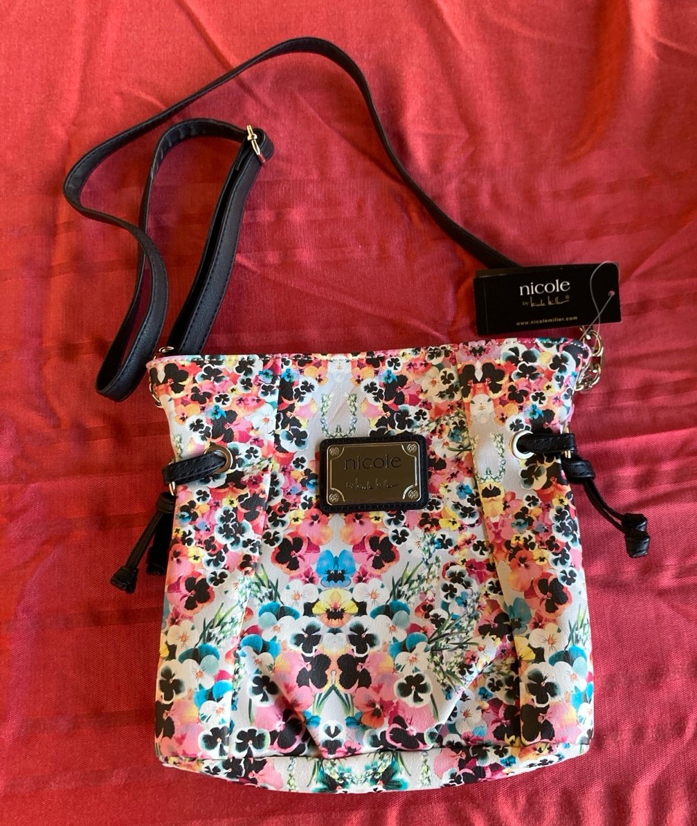 Colorful Floral NICOLE MILLER CROSSBODY PURSE