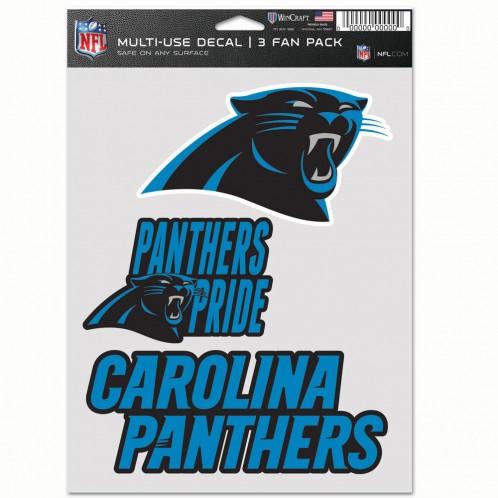 Carolina Panthers Multi Use 3 Pack Fan Decals