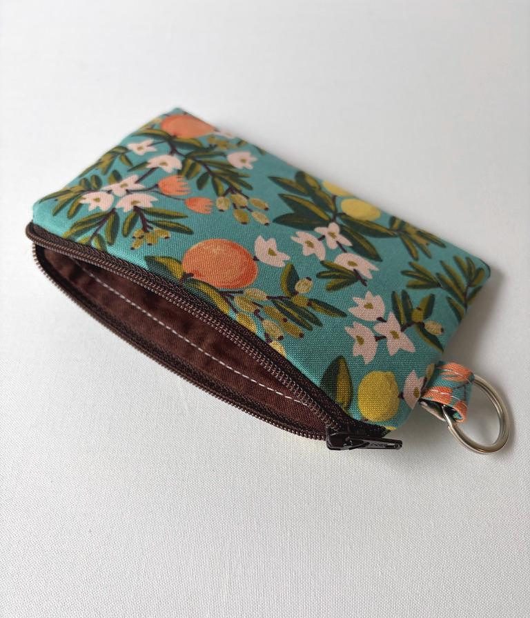 Keychain Pouch – Citrus Floral Teal, photo 4 of 4
