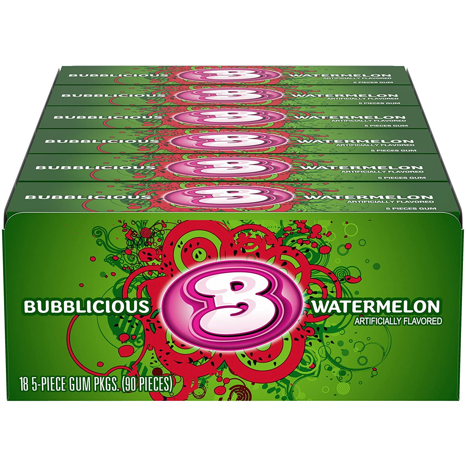 Bubblicious Watermelon Bubble Gum 18 ct