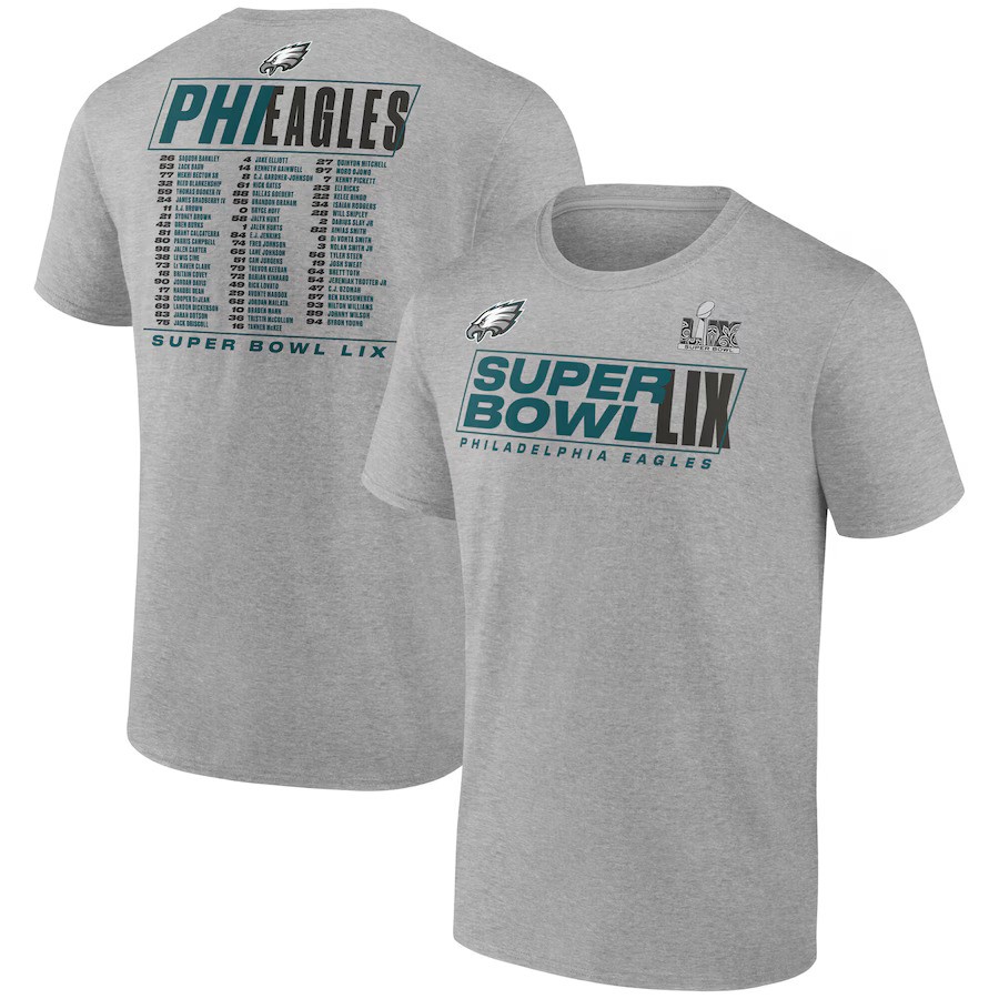 Philadelphia Eagles Super Bowl LIX Team Roster Shirt
