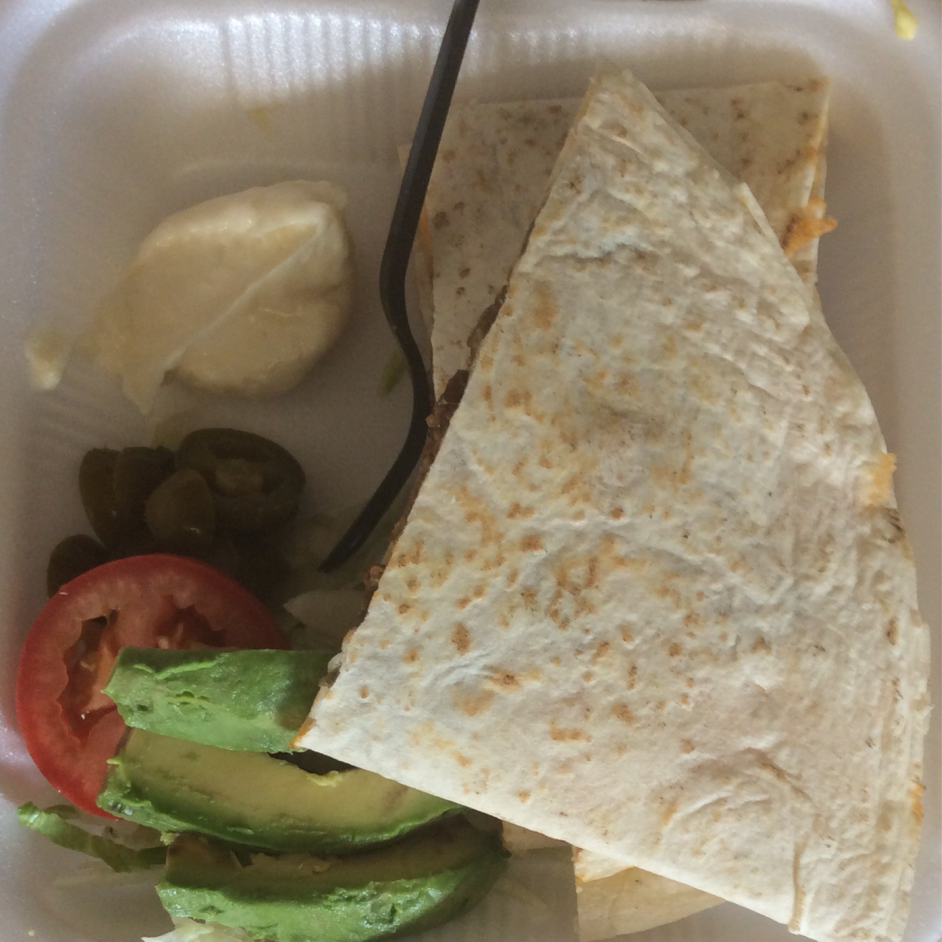 Quesadilla de Adobada - Marinated Pork Quesadilla from Tacos del Valle