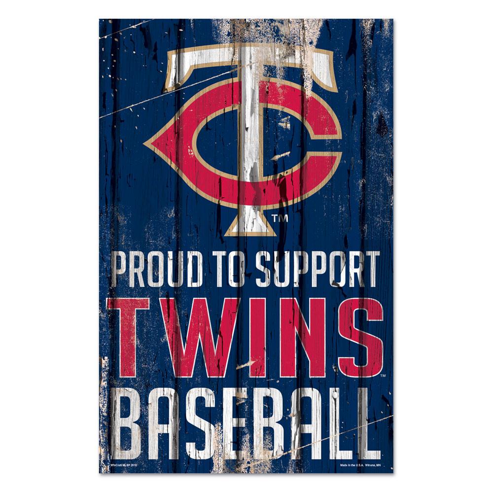 Minnesota Twins Proud to Support Wooden Sign 11x17"