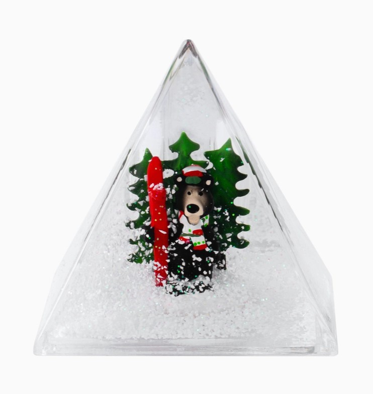 Ski Bear Pyramid Snow Globe