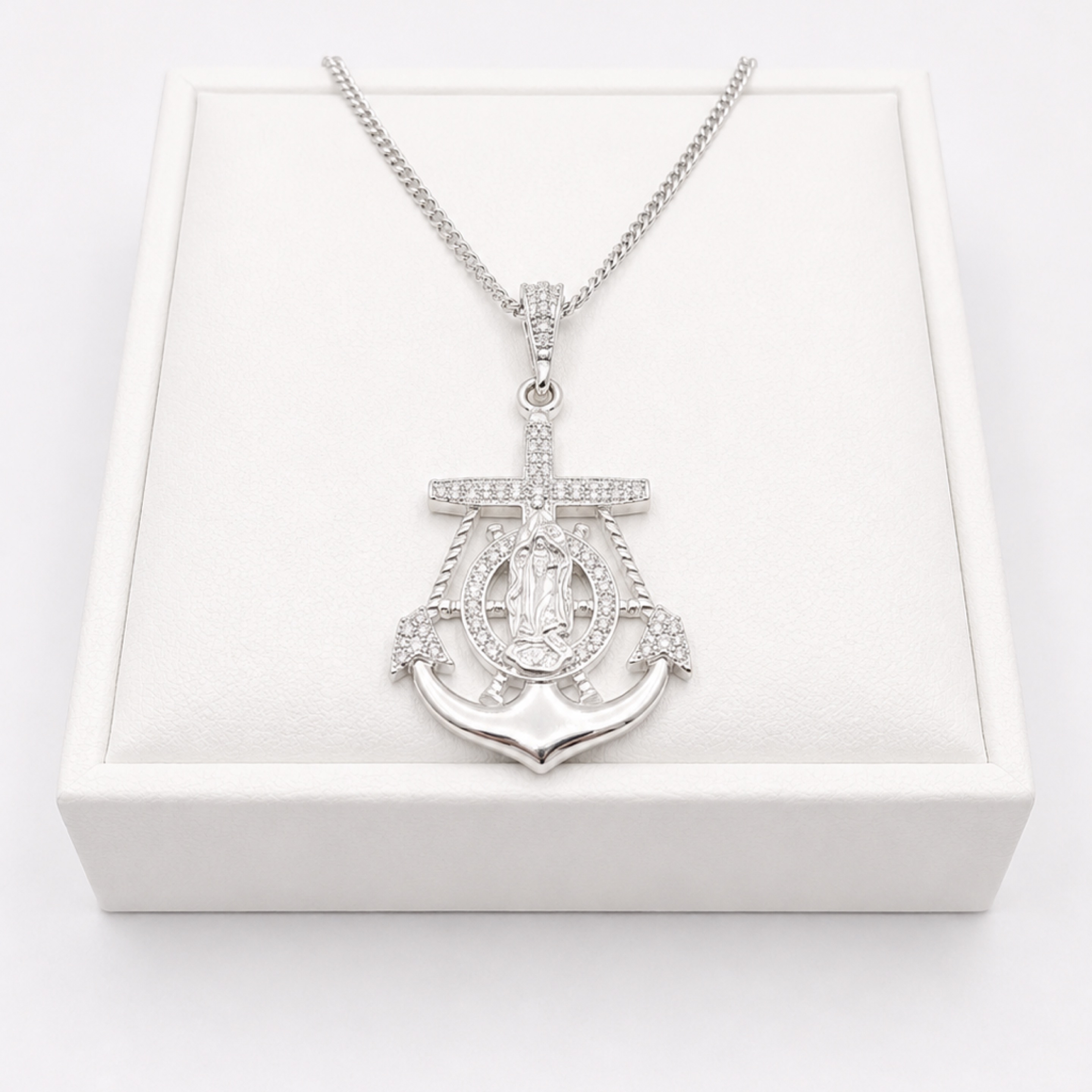 Silver Anchor Chain Set Medium 