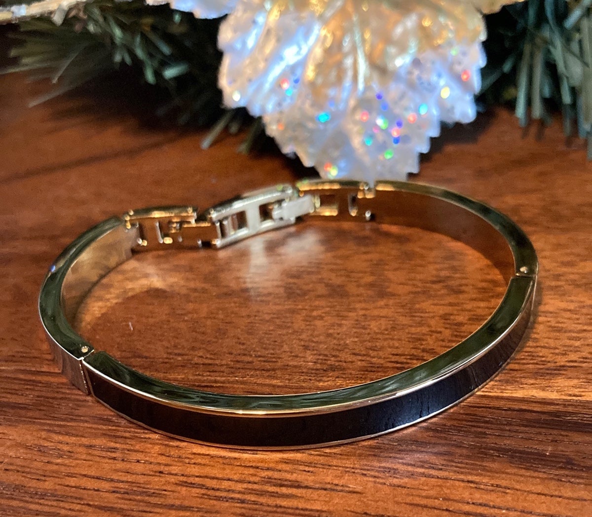 Anne Klein BLACK ENAMEL & GOLD
