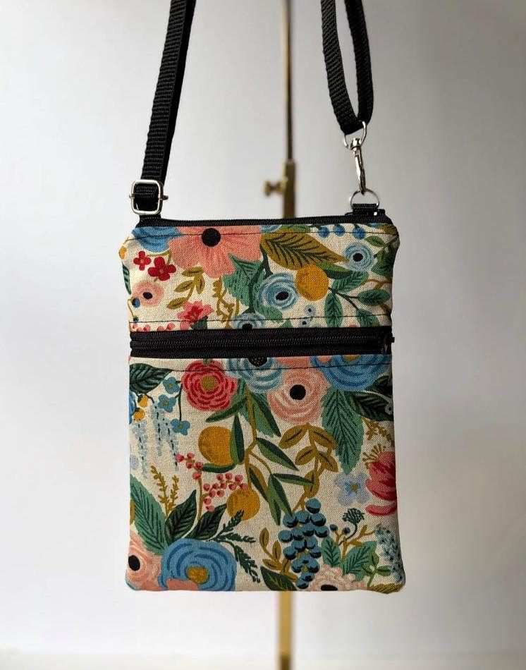 Small Crossbody Bag – Rosy Florals on Cream, photo 9 of 9