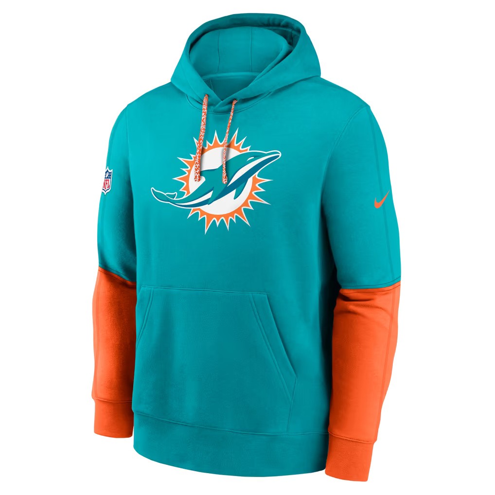 Miami Dolphins Aqua/Orange Nike Sideline Hooded Sweatshirt