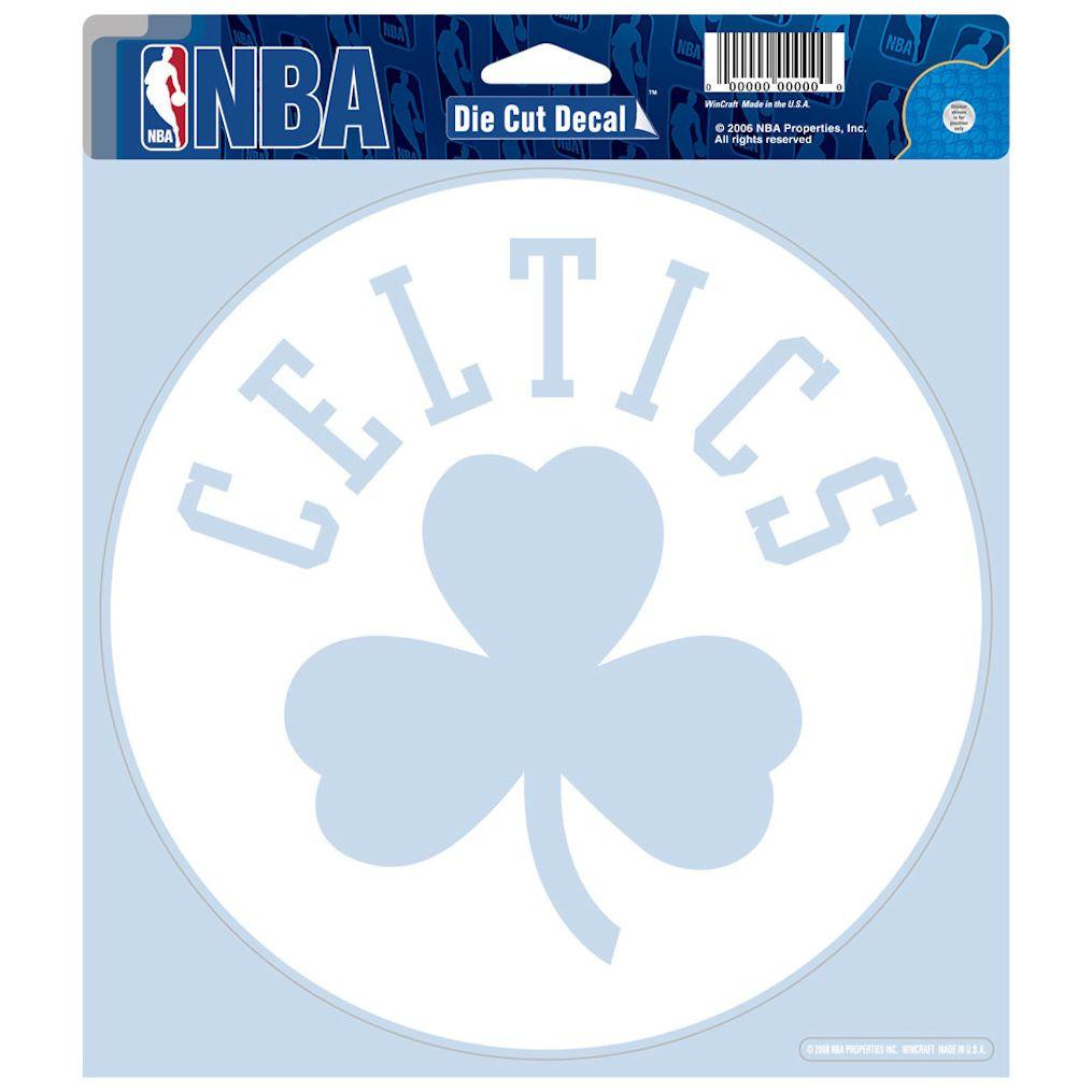 Boston Celtics White Perfect Cut Decal 8x8"