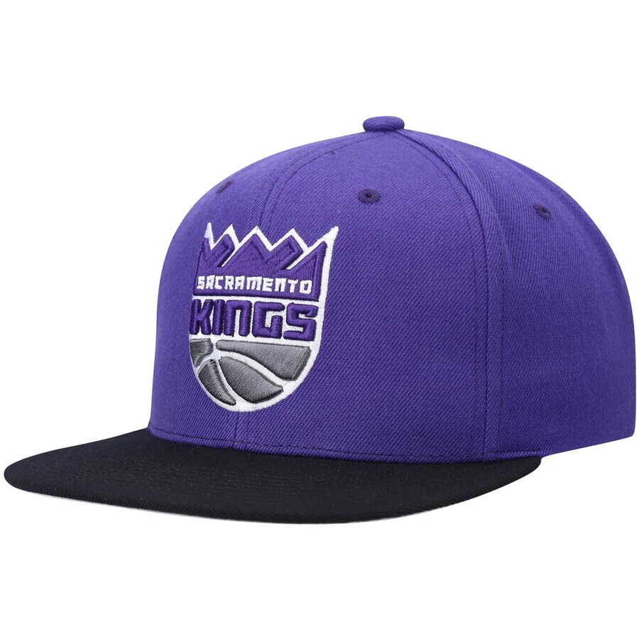 Sacramento Kings Mitchell and Ness Snapback Hat - Purple/Black