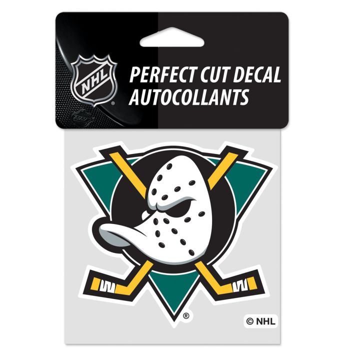 Anaheim Ducks Retro Teal Perfect Cut Decal 4x4"