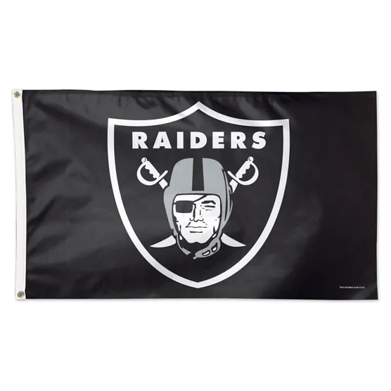 Las Vegas Raiders Deluxe Black Primary Logo 3x5' Flag