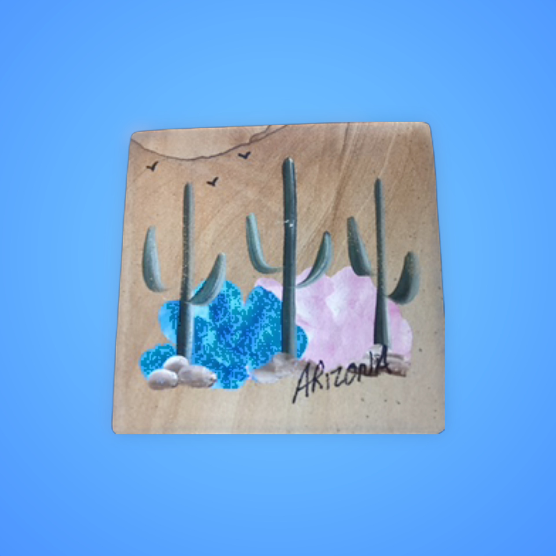 Coasters-Hand Painted Square -AZ