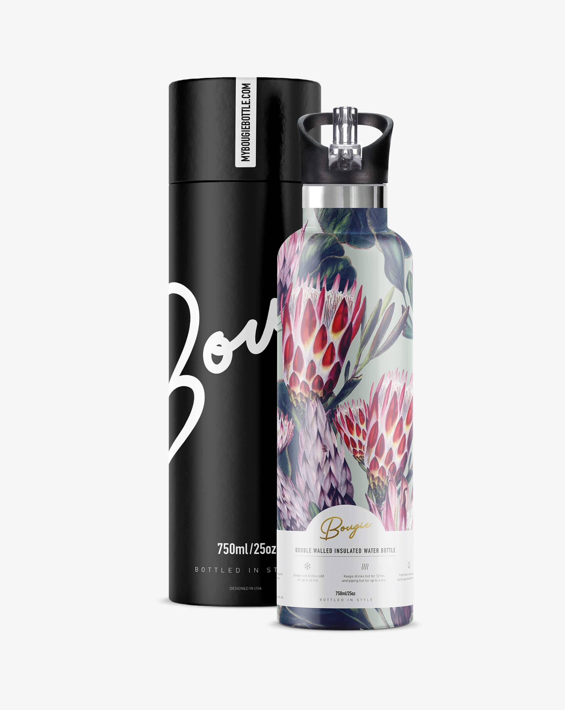 My Bougie Bottle - PROTEA | 25 oz Insulated Water Bottle Flip'n'Sip Lid