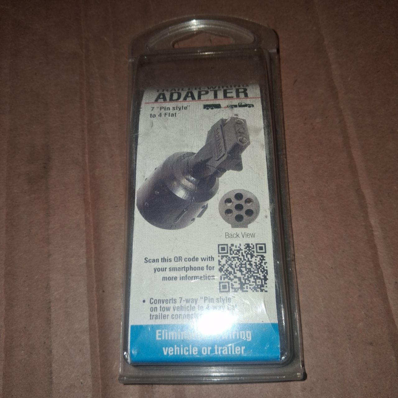 U-Haul 14482 Trailer Wiring Adapter 7-Pin Round to 4-Flat Piggyback NOS