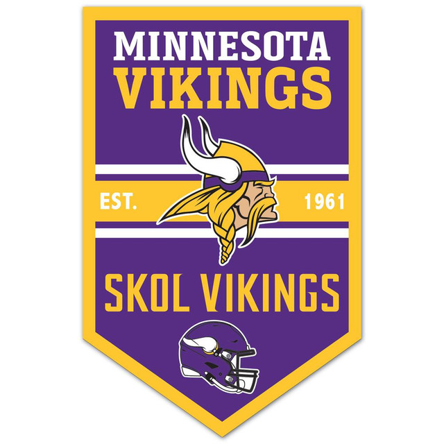 Minnesota Vikings Chevron Wood Banner Sign 11x17"