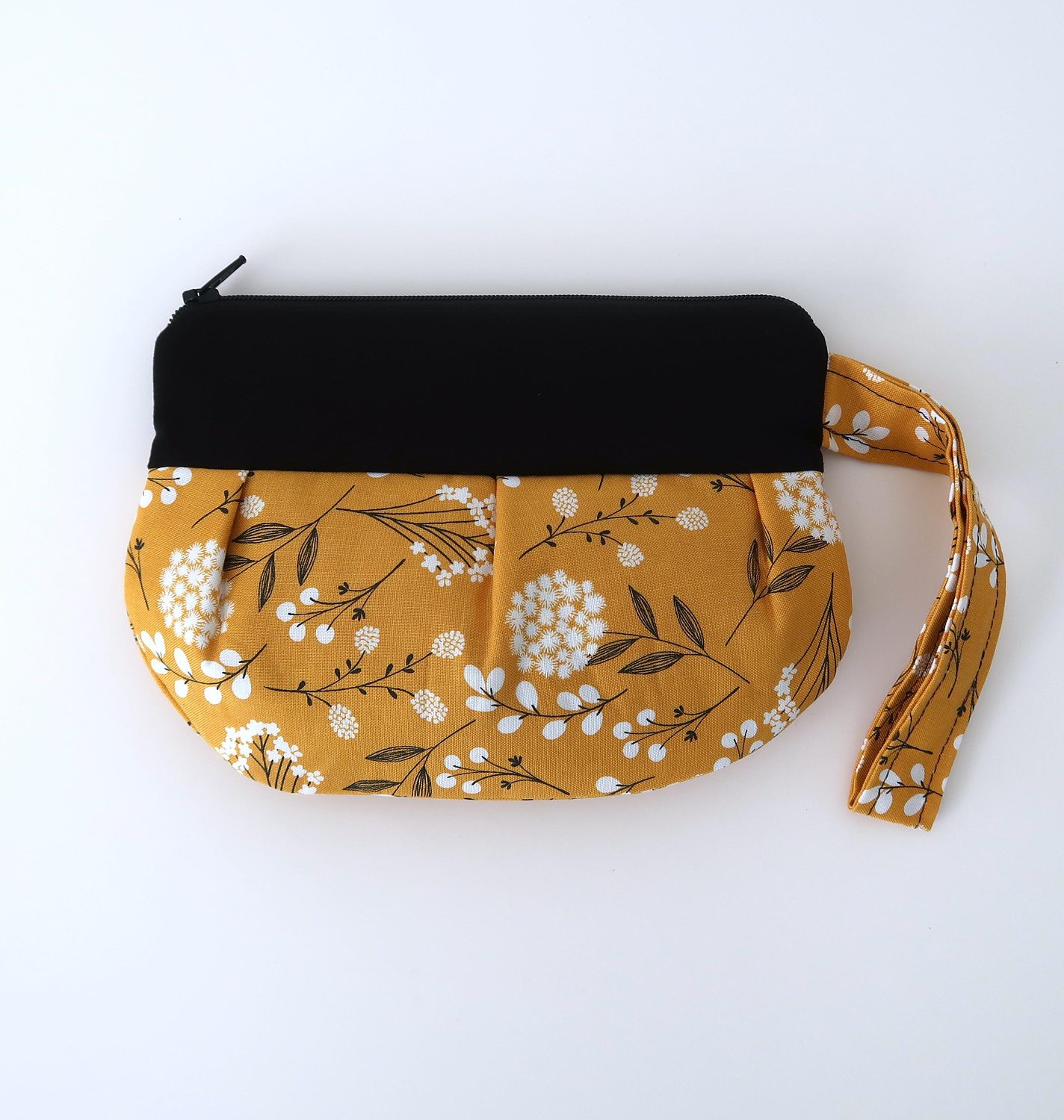 Pleated Wristlet – Mustard Woodland, photo 3 of 5