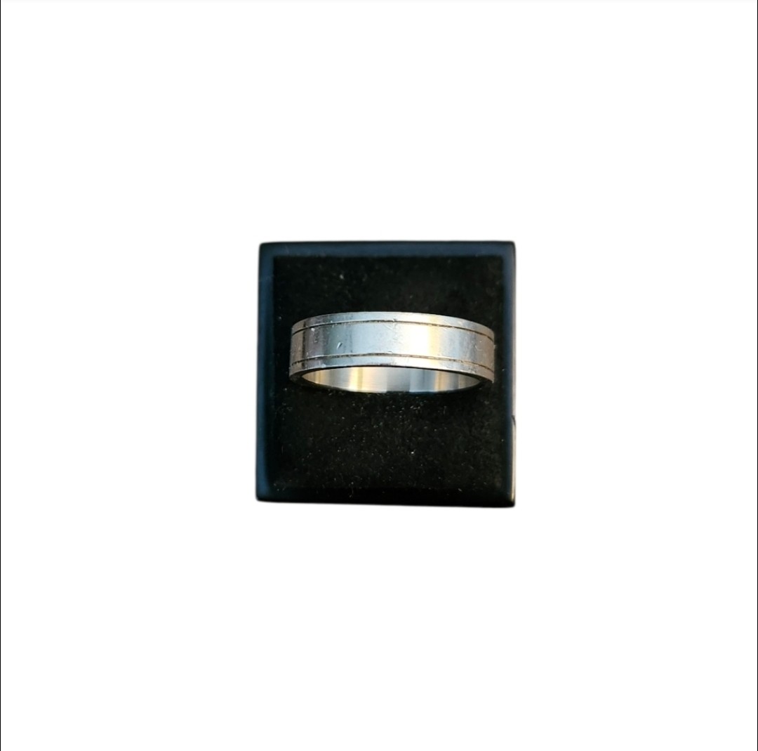 Size 12 Silver Toned Satin Finish Band
