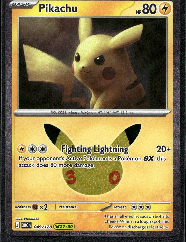 Pikachu - 30TH 49/128