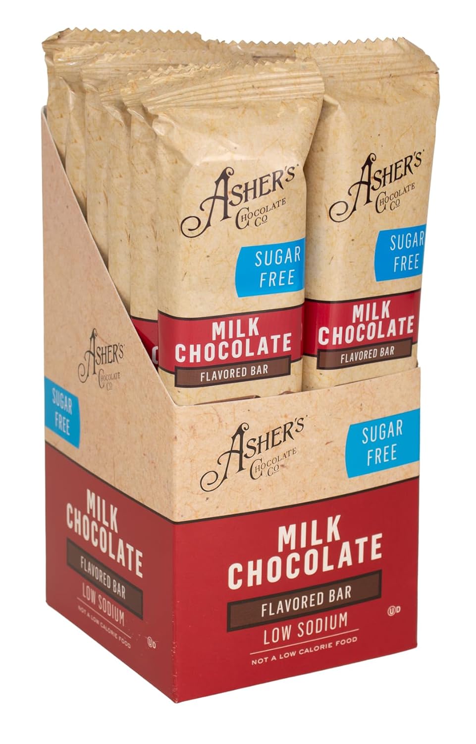 Ashers Sugar Free Milk Chocolate Bar 1.6 oz 12 ct