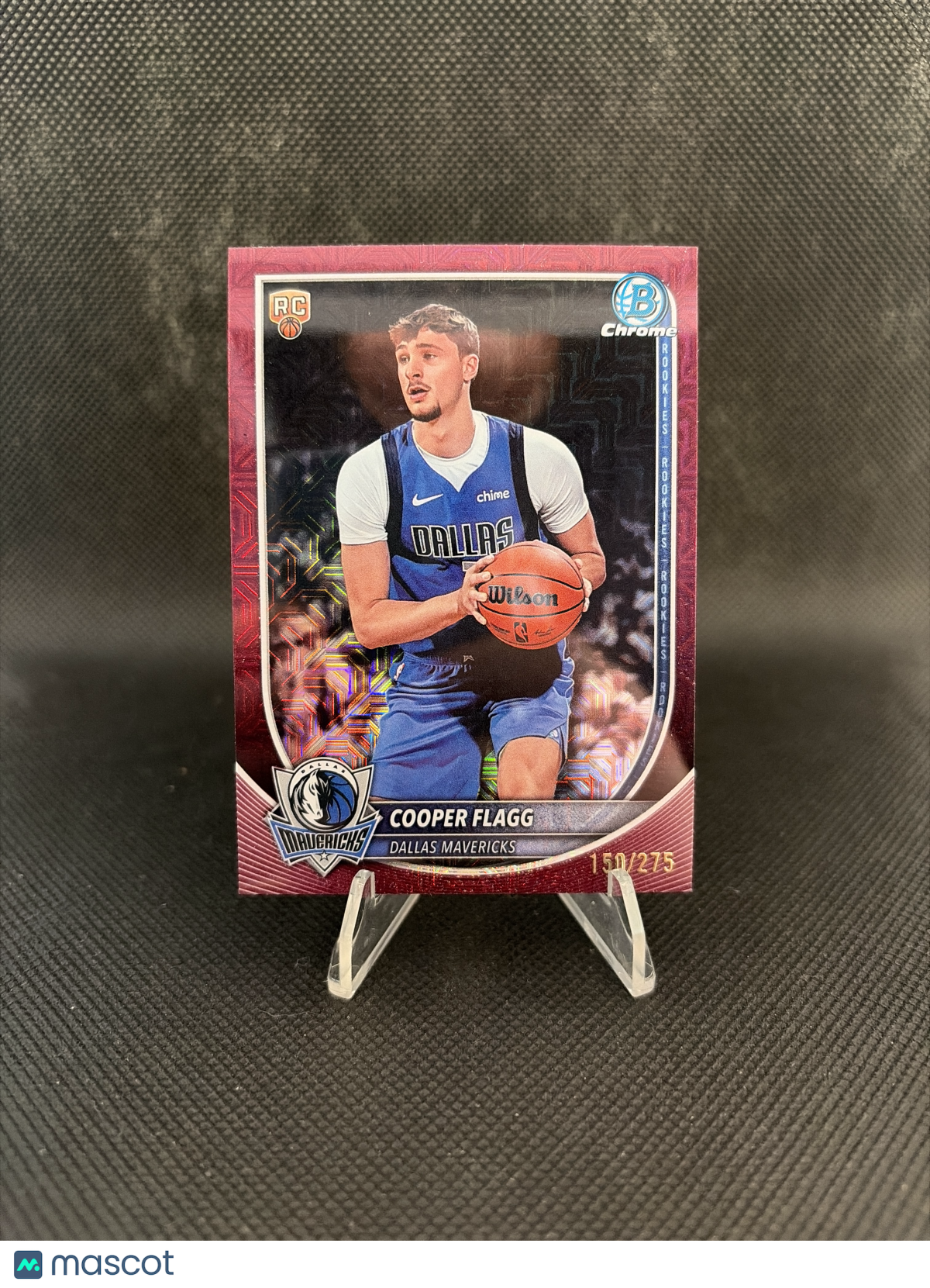 2025 Bowman Chrome Cooper Flagg RC Burgundy Mojo Refractor /275