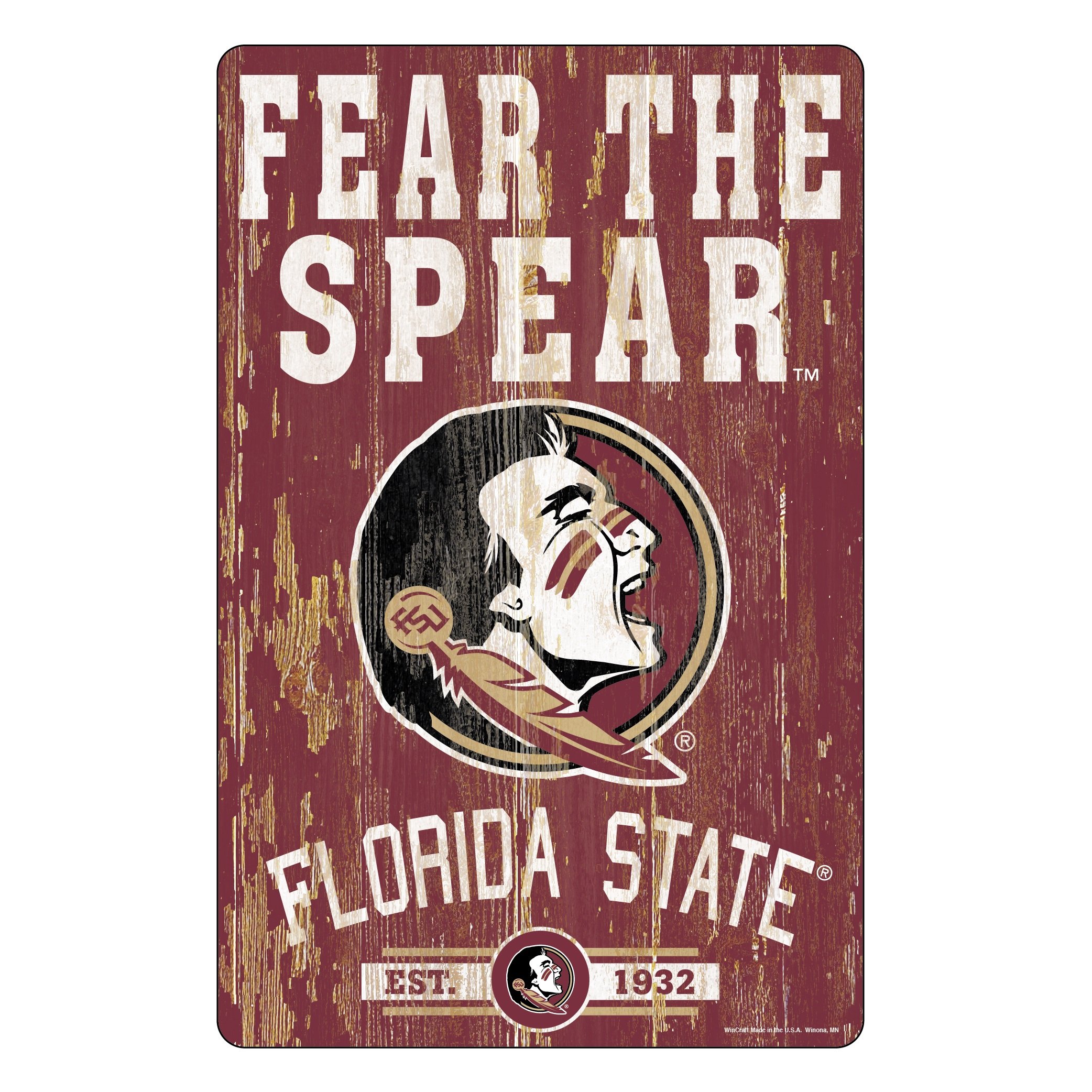 Florida State Seminoles Wood Slogan Sign 11x17"