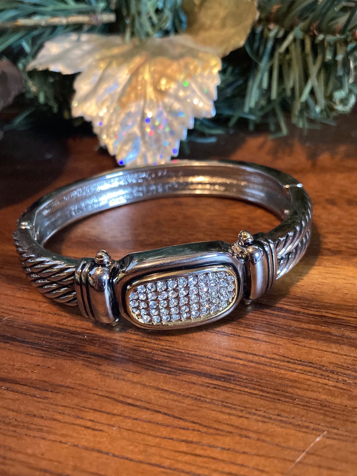 Stylish Silvertone Cuff Bracelet By December Diamonds