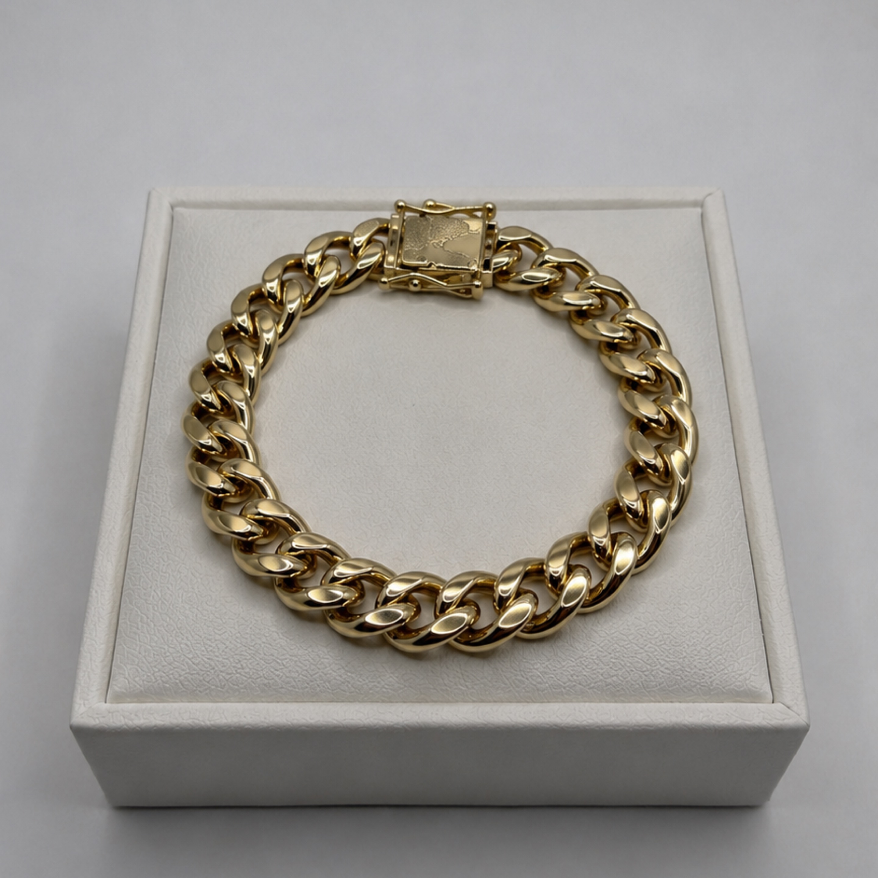 8” Box Cuban Gold Bracelet 10mm