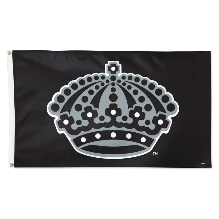 Los Angeles Kings Black Alternate Logo Flag 3x5'
