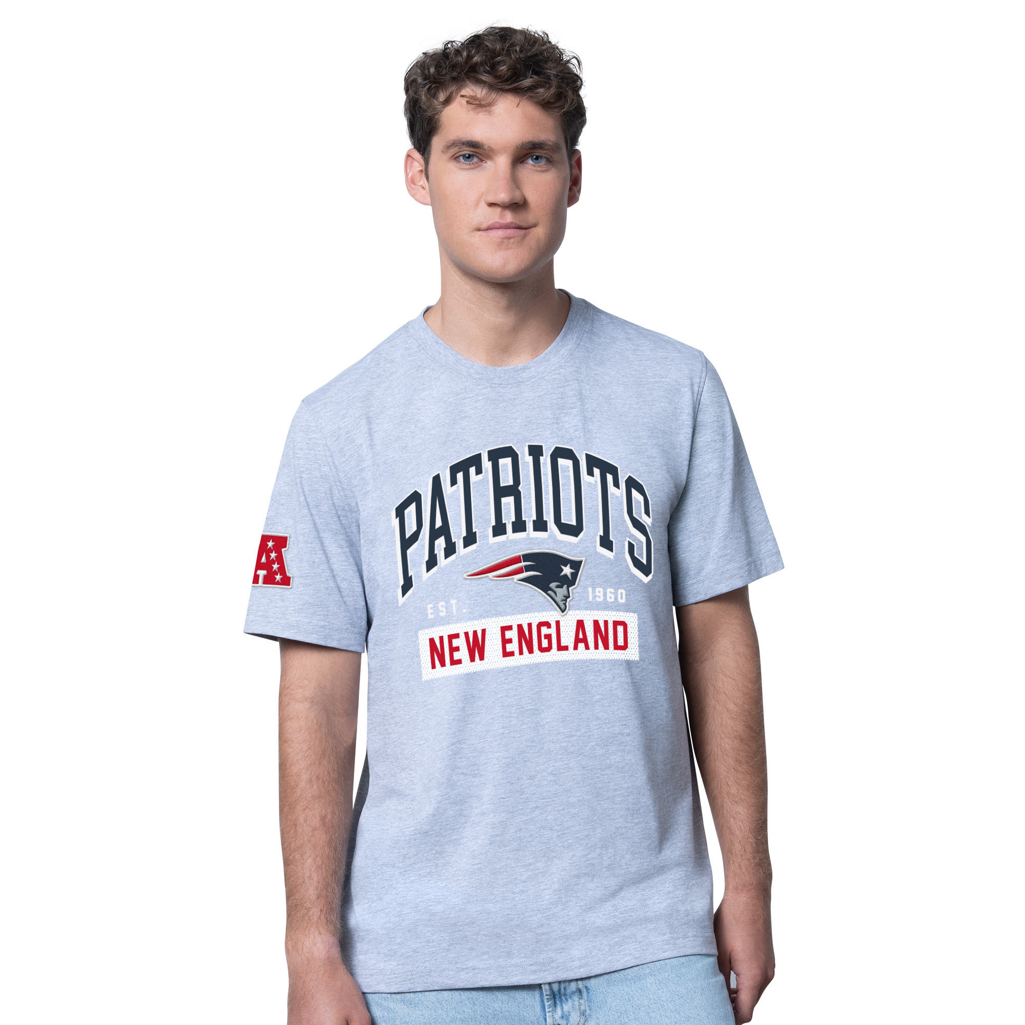 New England Patriots Grey Embroidered Clipboard Shirt